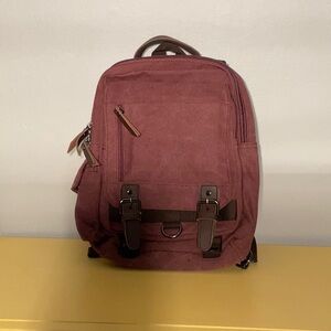 Maroon Canvas Backpack Purse Sling Bag NWT